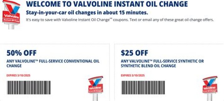 50% Off Valvoline Oil Change Coupon | May 2025 Deals